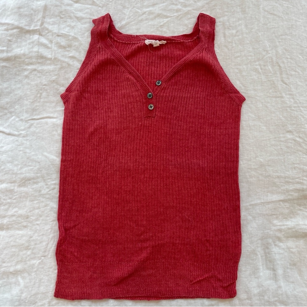 Eileen Fisher Linen Sweater Tank Top Sz PS